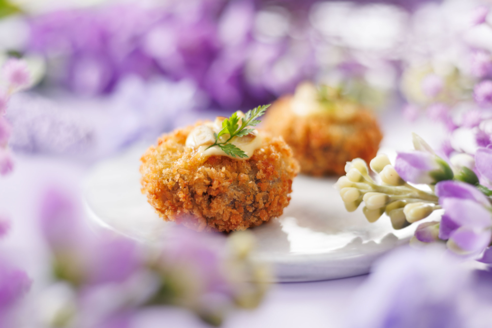 紫薯栗子蟹肉可樂餅