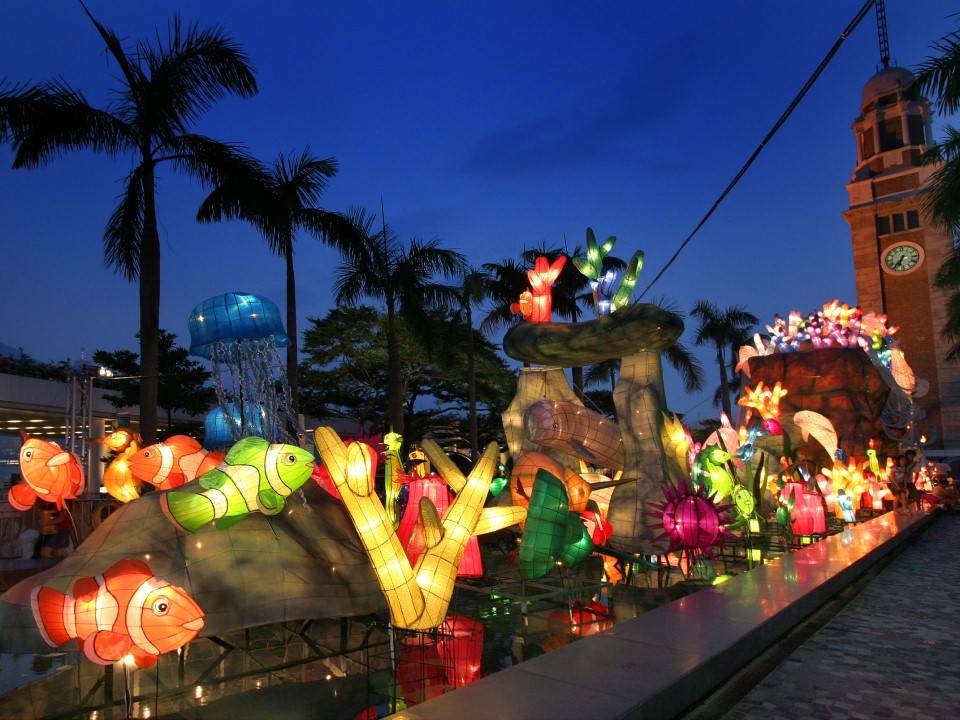 香港文化中心露天廣場綵燈會(資料圖)。