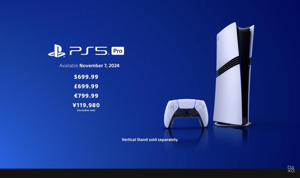 PS5 Pro將於11月7日正式發售，議零售價為699.99美元（約HK$5,458），香港地區有待確認。