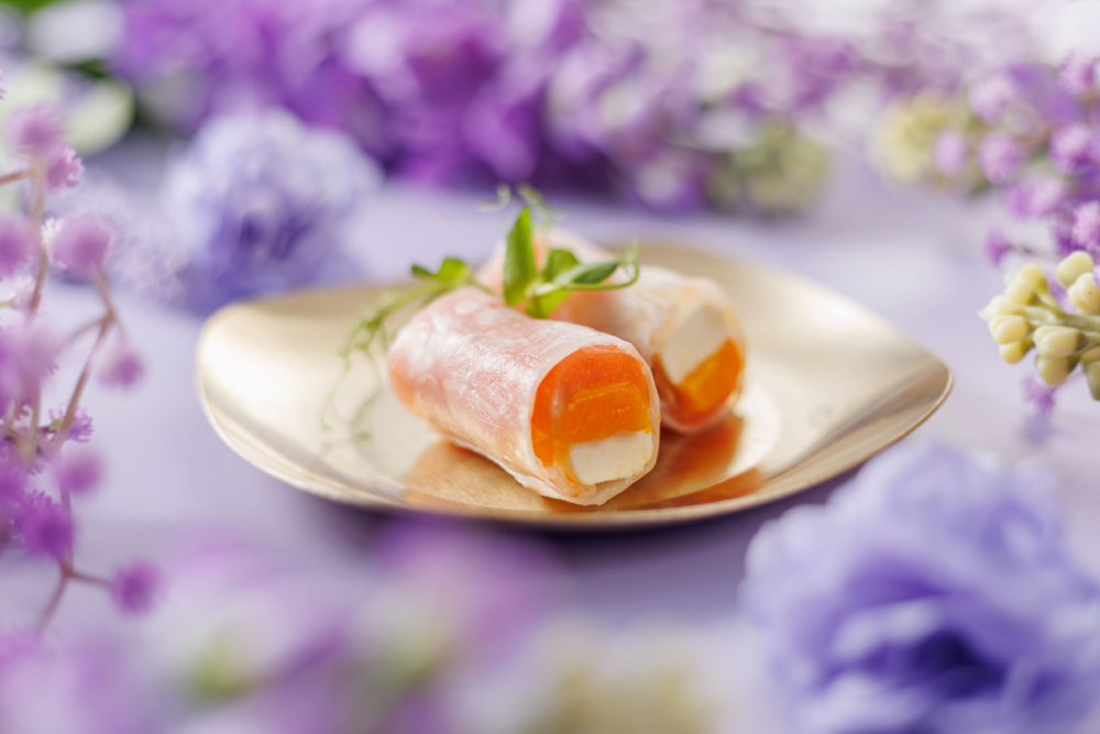 煙三文魚栗子芒果米紙卷