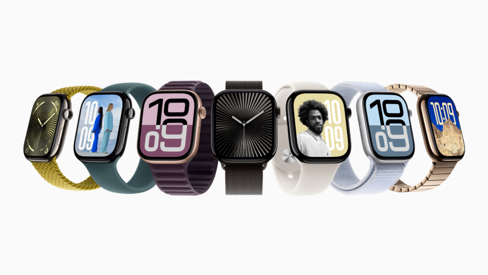 Apple Watch 10同時有鋁製及鈦金屬材質,並提供一系列令人驚豔的顏色及外觀。