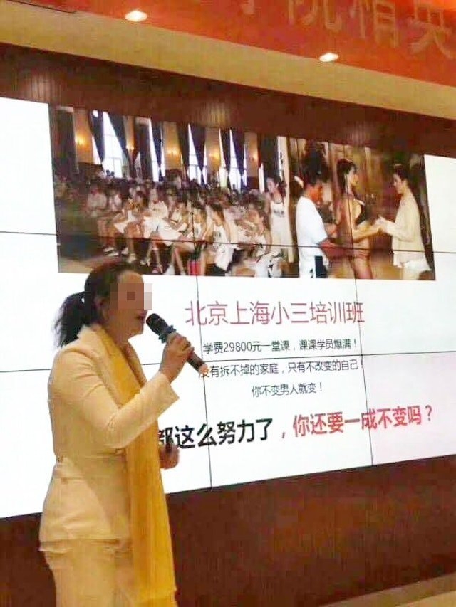 近年中國多個大城市(如北京、上海等)都有機構開設「小三培訓班」