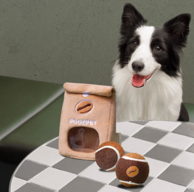 ▲除了藏食功用，玩具網球亦可提升主人和狗狗的互動性！