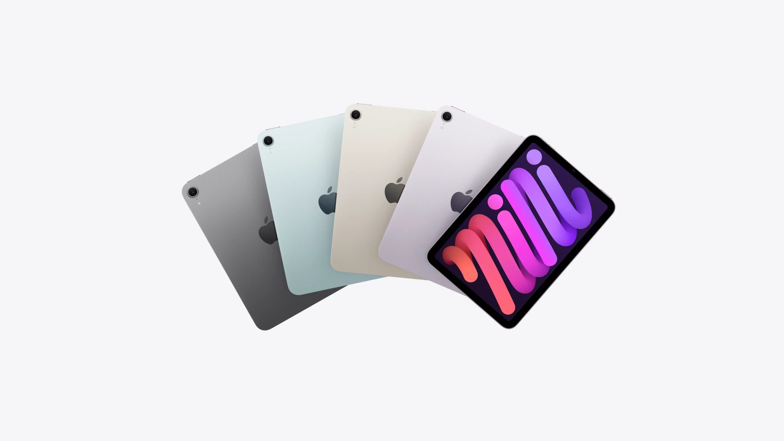 iPad mini 7共推出4種顏色:太空灰、星光色以及2種全新夢幻粉嫩的藍色及紫色。