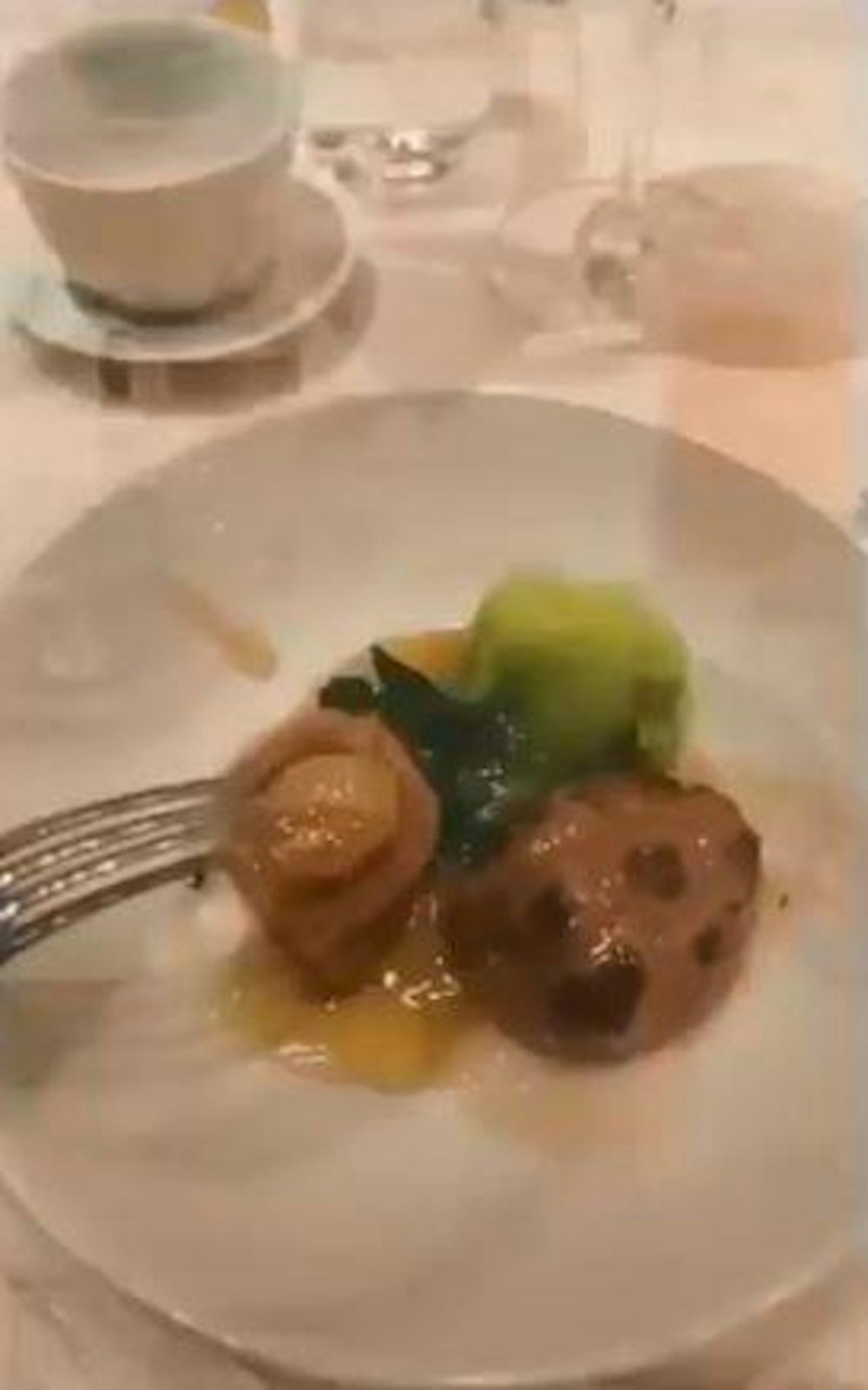 網紅毫不客氣喝紅酒，食乳豬、蝦球、鮑魚，喝花膠湯等