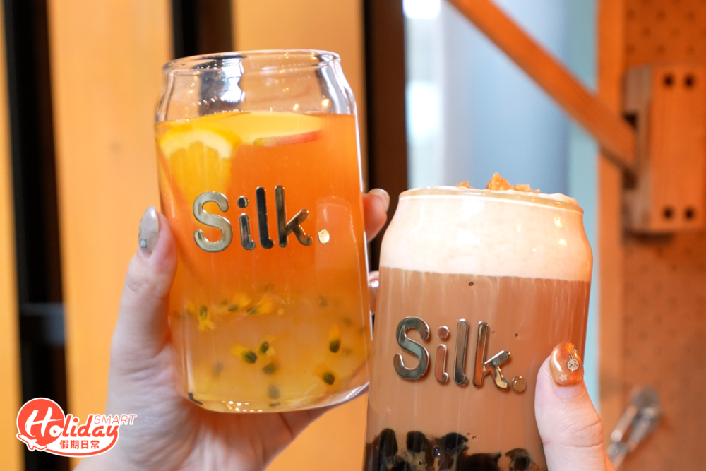 Silk水果茶及珍珠奶茶。