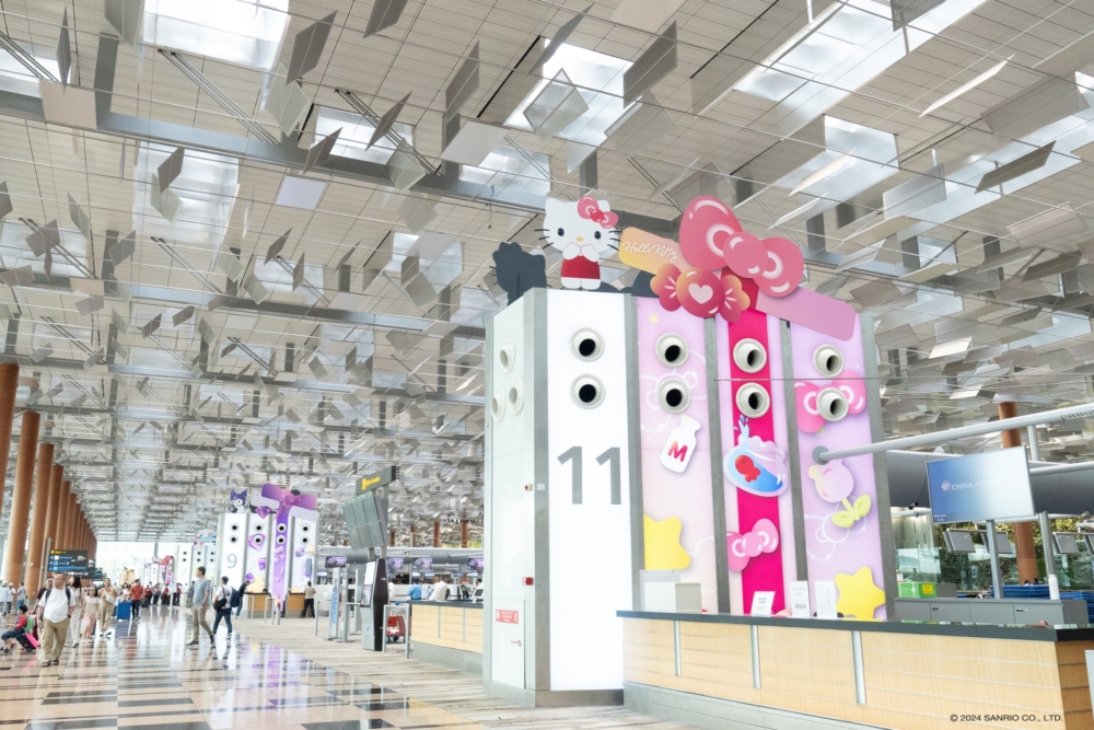 樟宜機場各個航廈處處驚現Sanrio角色的可愛身影！