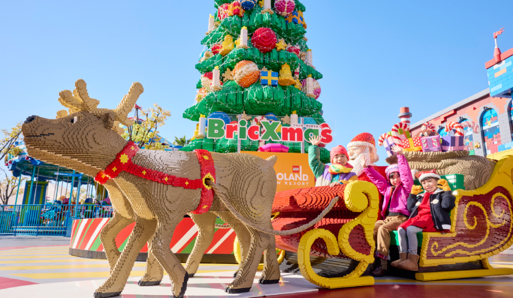 名古屋樂高樂園各處設置了多個樂高積木拼砌的聖誕主題打卡位！