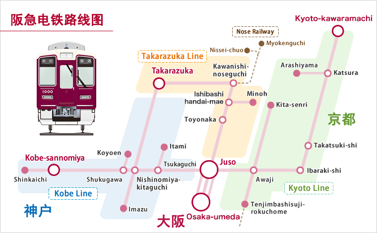 阪急電鐵路線圖。