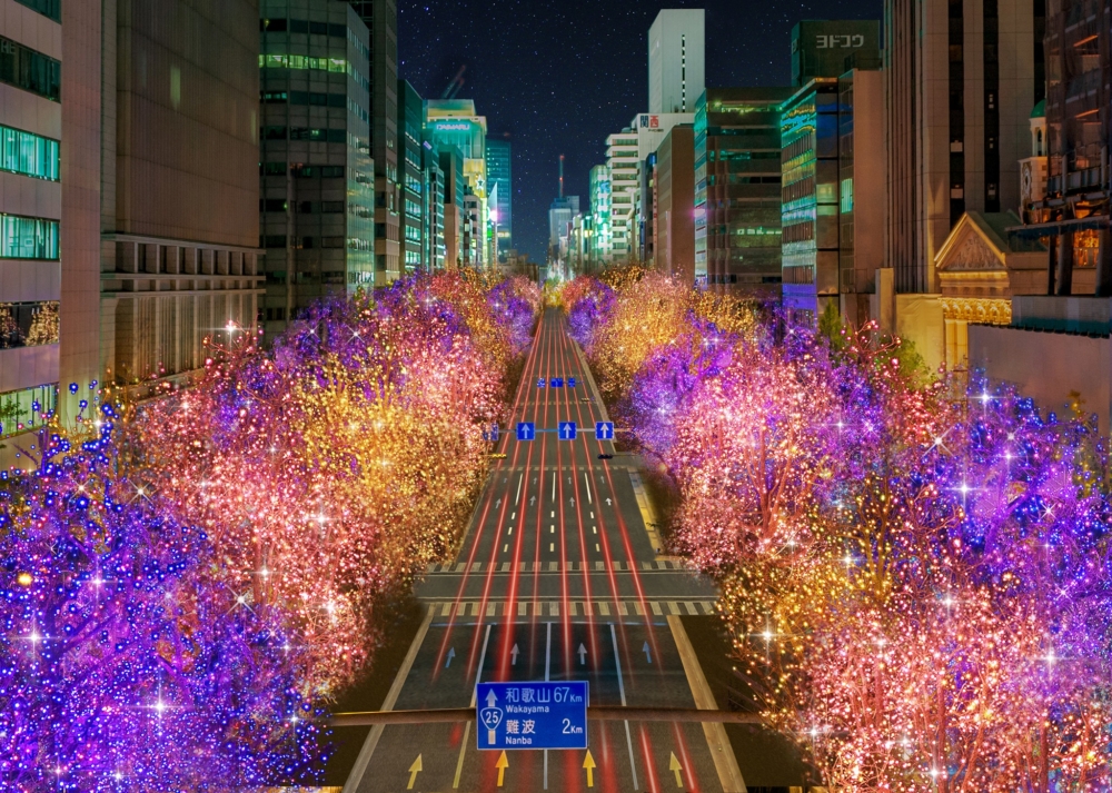 大阪‧光之盛宴_御堂筋燈光秀。