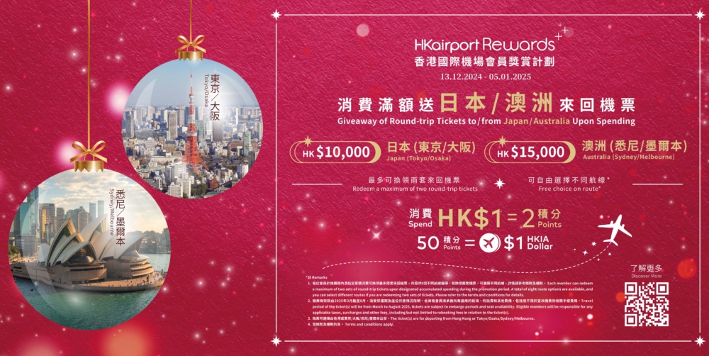 香港國際機場的限定聖誕賞購物禮遇！