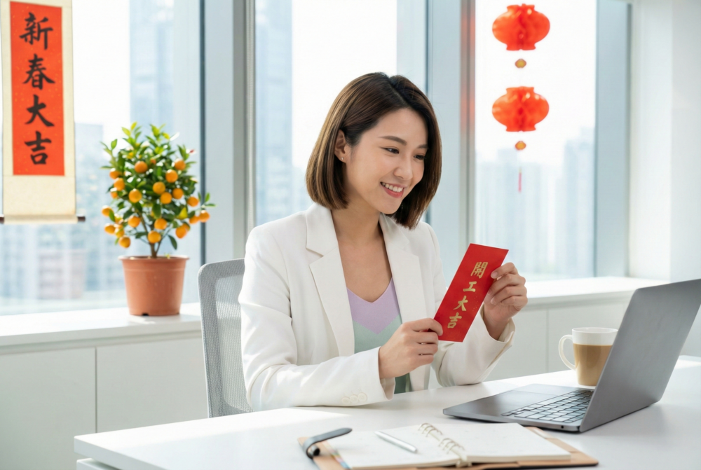 開工利是建議先隨身攜帶或收藏，待元宵節後再使用，象徵留住新春福氣並提升全年財運與事業運。