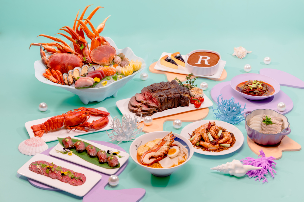 萬麗咖啡室海陸堡壘自助餐海陸精選可以任食龍蝦，肉質爽彈紮實，超正！