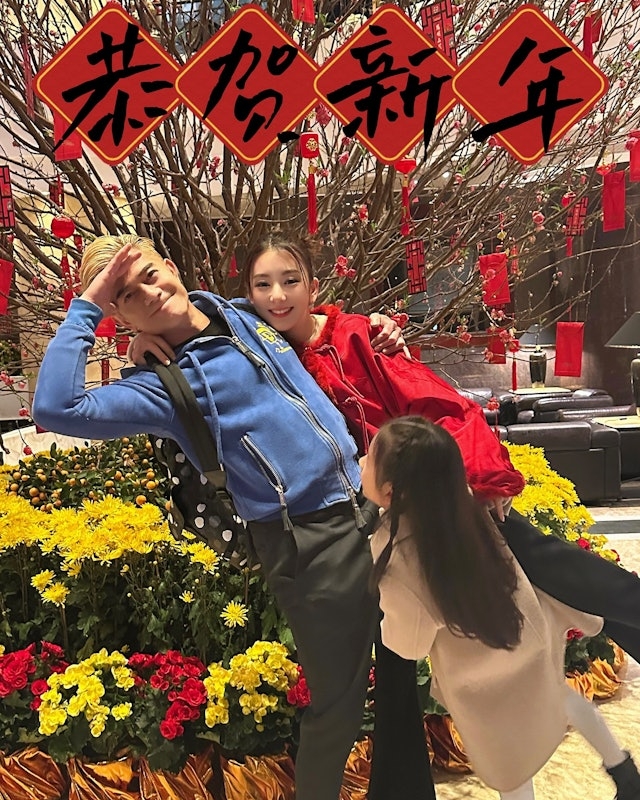 早前農曆新年,郭富城一家四口前往老婆家鄉安徽向外父拜年