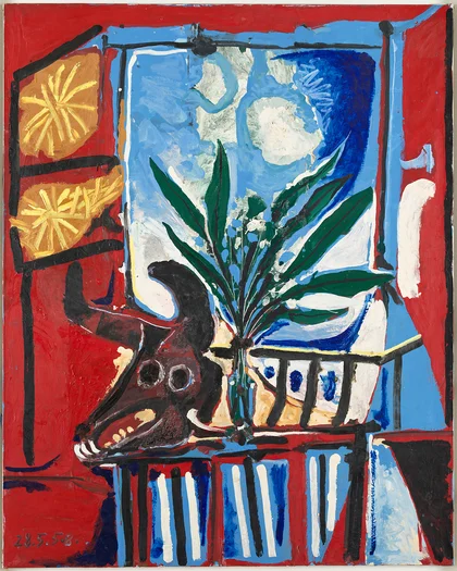 《帶牛頭的靜物》，1958年
