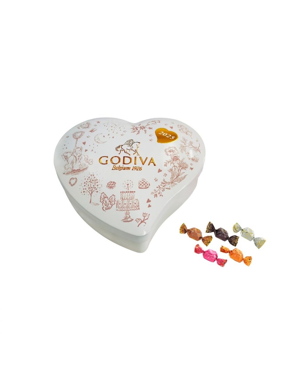 GODIVA G Cube朱古力松露心型鐵盒 10顆裝。