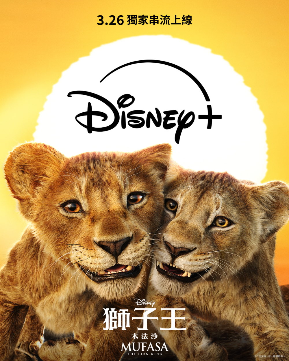 《獅子王：木法沙》3.26 Disney+ 獨家串流上線