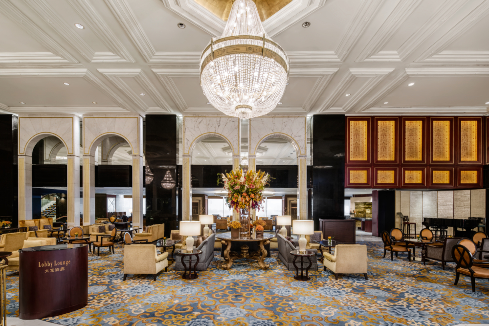 九龍香格里拉酒店「日本匠藝麵包早餐放題」地點在舒適又漂亮的大堂酒廊 (Lobby Lounge)。