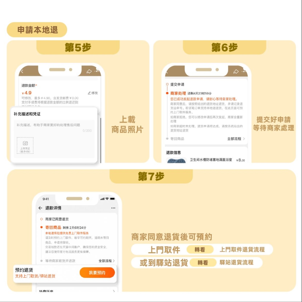 申請本地退流程