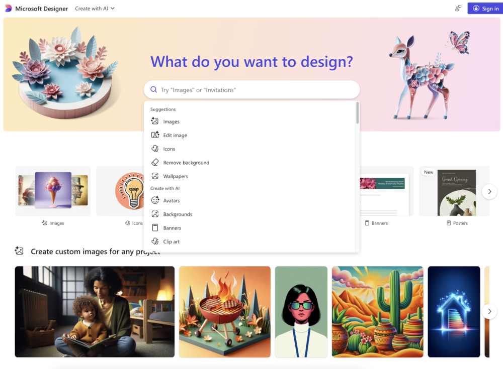 Microsoft Designer是Microsoft推出的AI設計工具，可以幫助用戶快速創建各類設計內容！