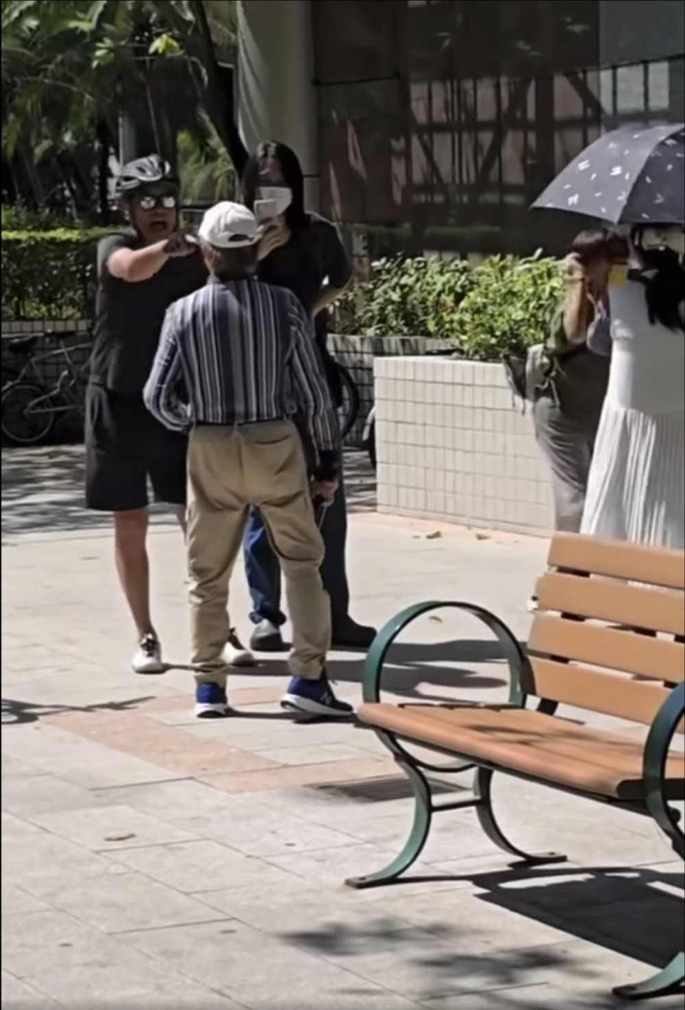 然而「分訊」宣布後不久，同日就有網民上傳何伯何太在天水圍街頭與路人爆發罵戰的片段