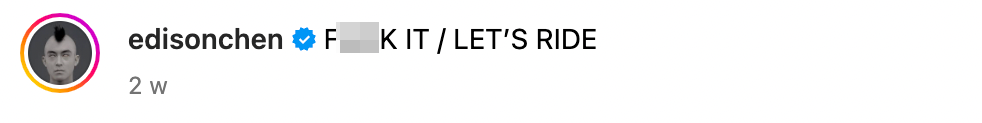 陳冠希寫下「FXXK IT／THIS RIDE」字眼
