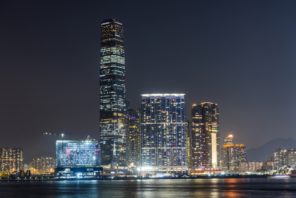 香港夜景推薦：西九海濱長廊。