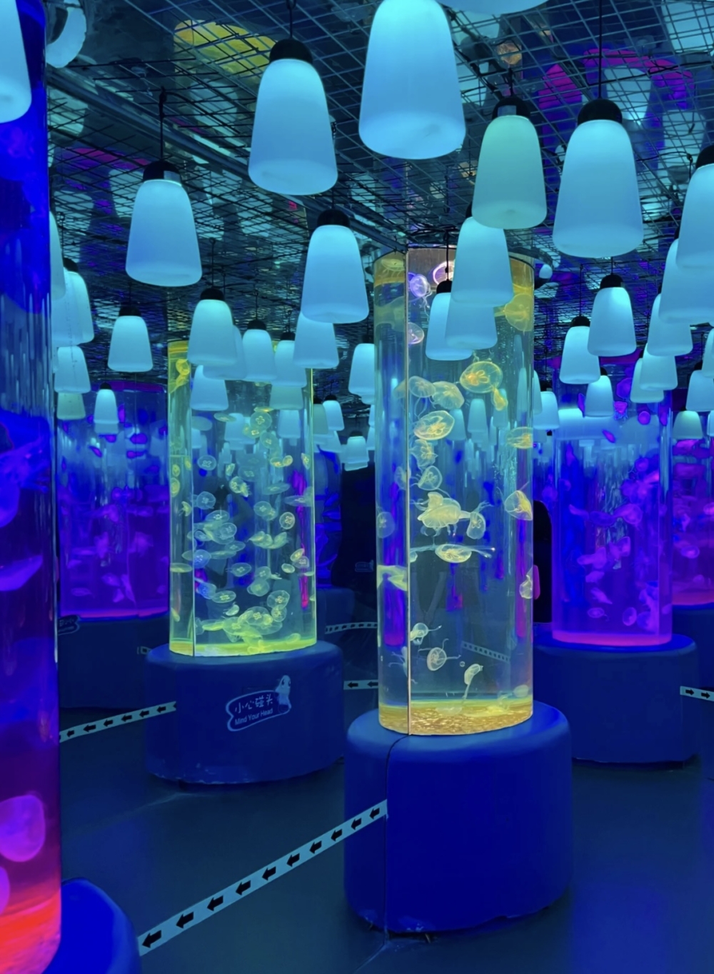 萬花筒水母牆+剪影燈效。