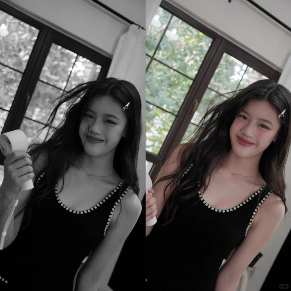 Hanni亦完美遺傳了媽媽的優良基因