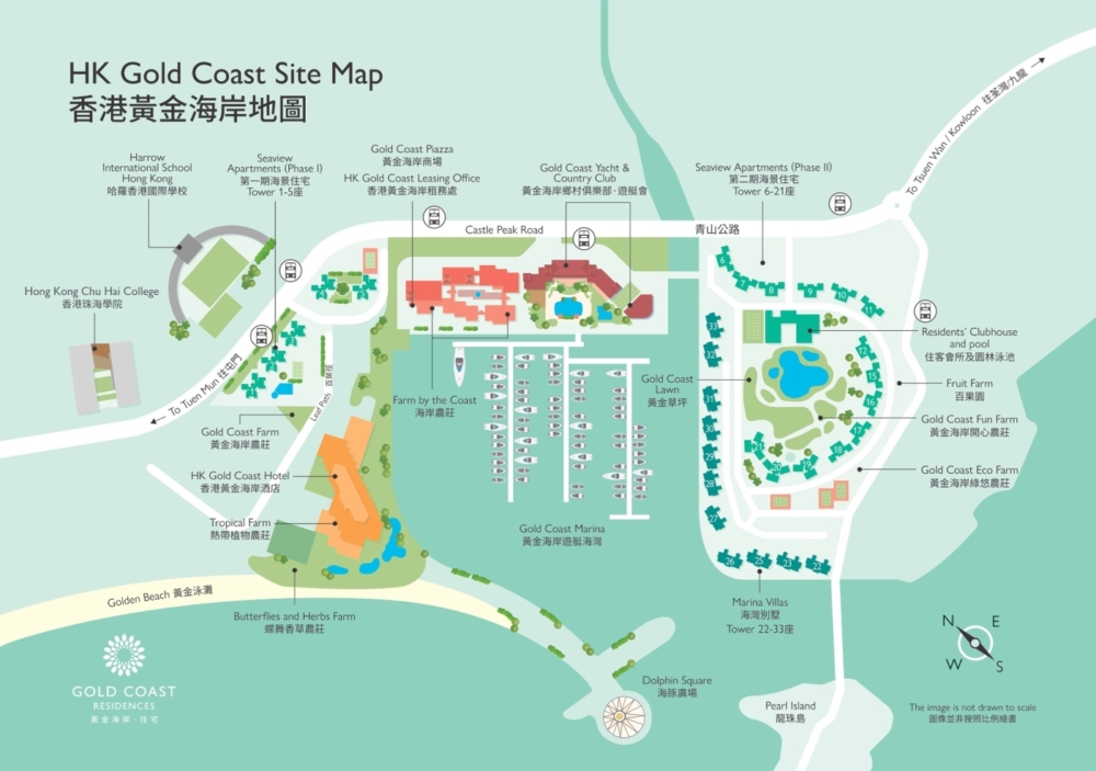 大家可以根據黃金海岸地圖來遊覽!