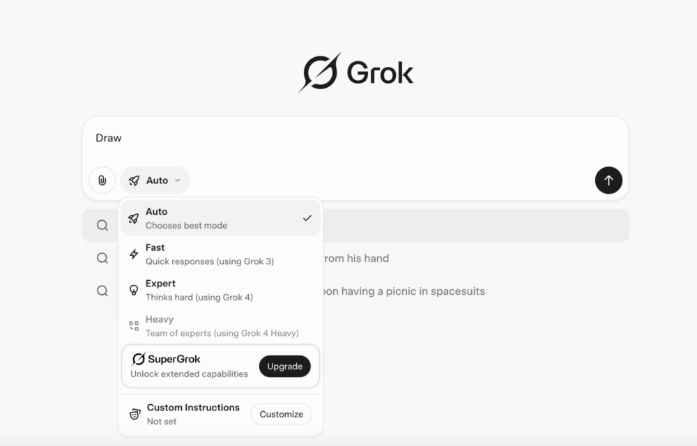 Grok 4現已出現免費用戶的模型選擇中，但Grok 4 Heavy仍不可用。