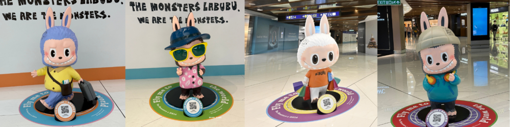 4座1.5米高的 Labubu 與 Zimomo 裝置同樣超可愛！