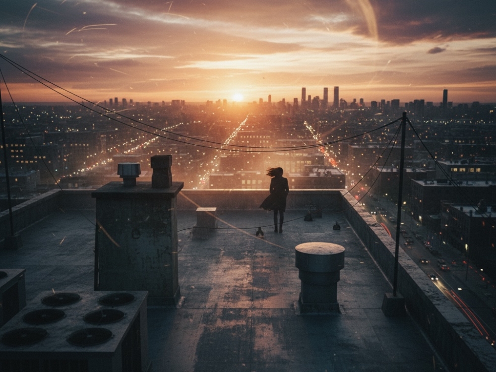 城市屋頂吹拂的風