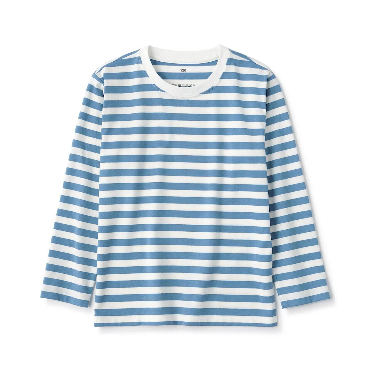 小童棉混橫間圓領長袖T裇