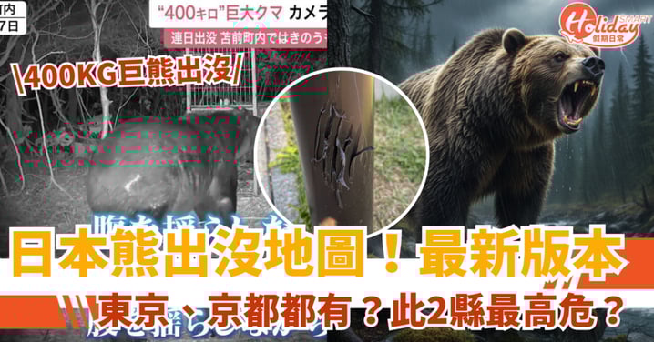 【日本熊出沒地點】最新超詳細地圖!東京、京都都有?這2縣最高危?