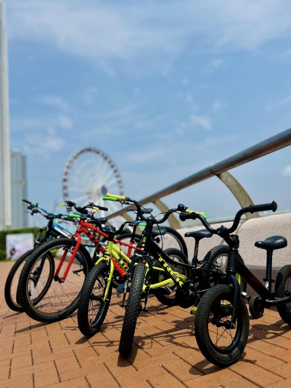 晴緣單車位於荃灣海濱花園一帶，提供平衡車、小童車等多款單車租借，適合家庭及新手在平坦海濱騎行，並同時提供不同類型單車課程。