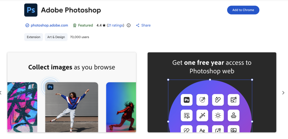 第一步：於Google Chrome網站下載「Adobe Photoshop」