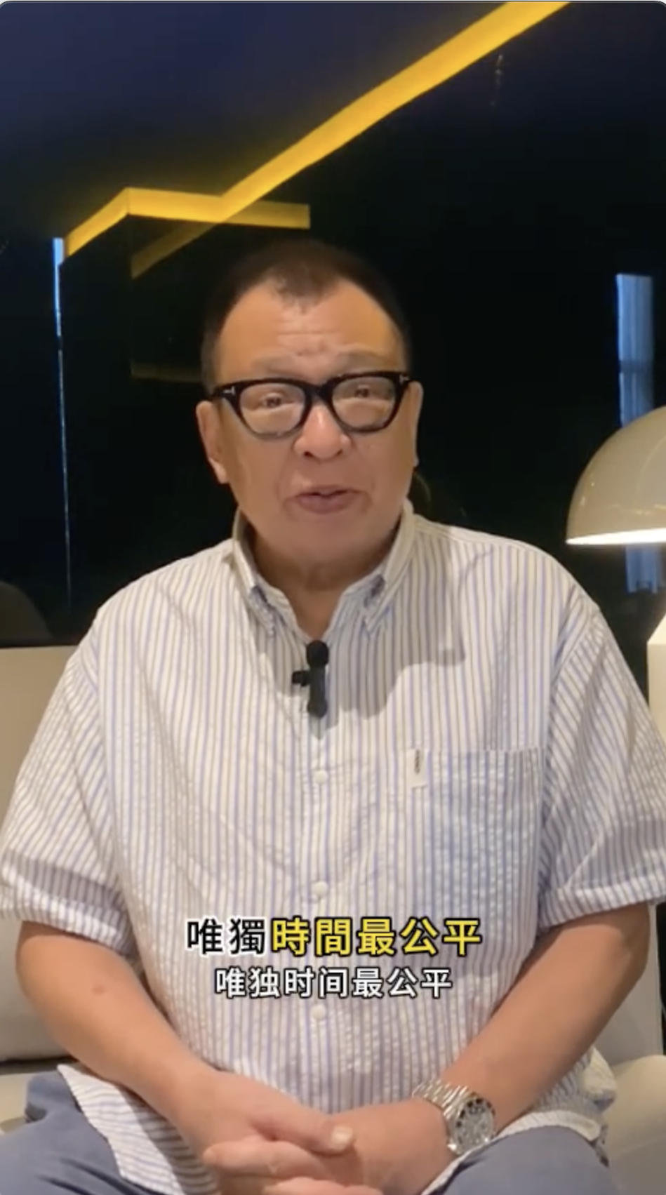 上月10日Benz雄離世前，他就有更新一段影片勉勵大家要珍惜時間