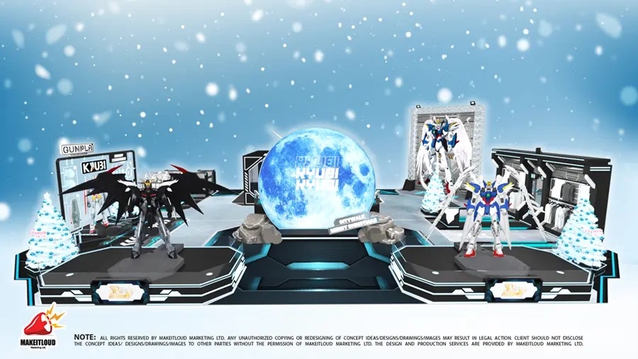 。現場最吸睛的是多款大型高達模型，包括 1.8 米高的 RX-78-2、Wing Gundam Zero（EW）及 Gundam Deathscythe Hell（EW），以及 4 米高的 Wing Gundam Zero（EW）打卡牆，讓粉絲可以近距離感受高達震撼氣勢。