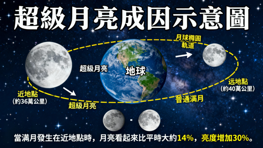 超級月亮運行軌道一覽
