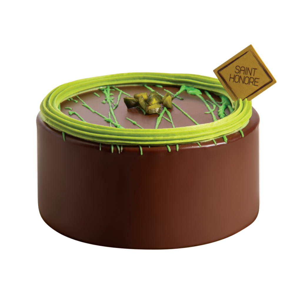 連鎖品牌聖安娜餅屋推出自家製「杜拜朱古力蛋糕」，以比利時朱古力慕絲、開心果忌廉和麵絲醬層層堆疊，同時供應冬甩和麻糬波波等限定甜品。