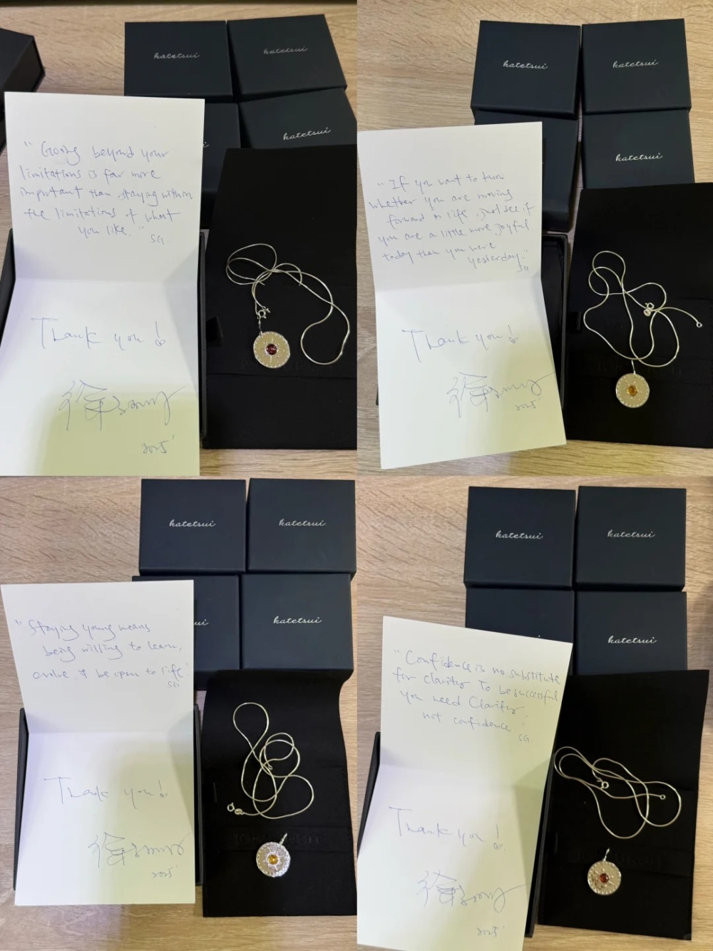 子珊得知是多年忠粉支持，更是親手在19張卡上寫上不同的鼓勵字句作為小禮物，令粉絲感到既驚喜又暖心。