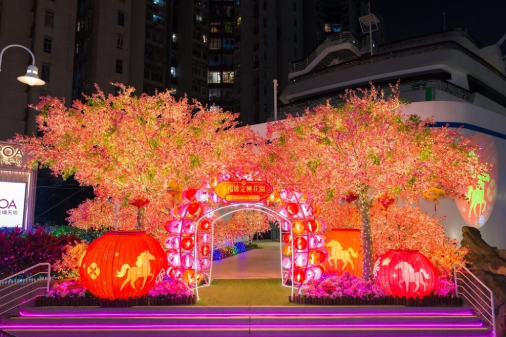  新年好去處2026｜黃埔天地：5米高巨型桃花樹/200個花燈花海