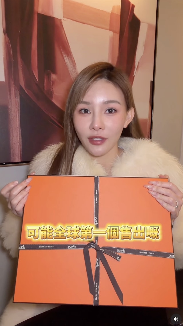 五索近日在IG上傳開箱影片，分享自己剛在紐約入手的2024年12月推出最新款Hermès手袋！