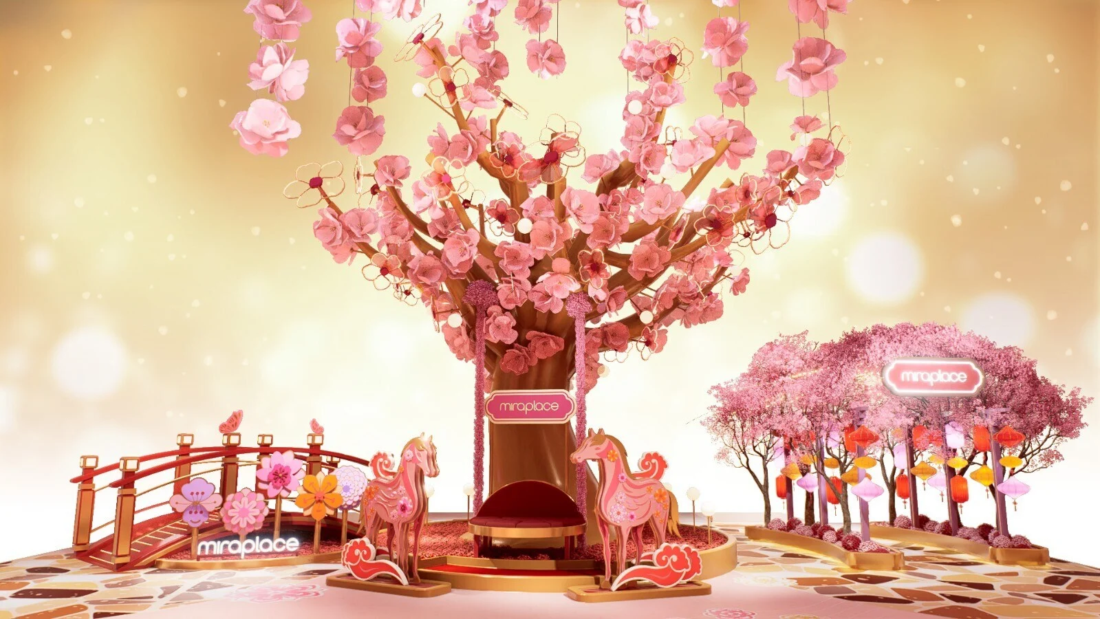 新年好去處2026｜Mira Place：全港首個12米高桃花樹裝置