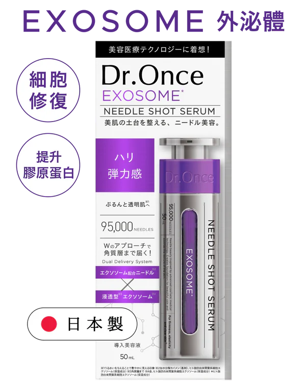 外泌體（Exosome）：作為神級修復成分，能高效修復肌膚屏障，深入激活細胞再生，從根本上改善膚質與彈性，打造健康的再生肌底。
