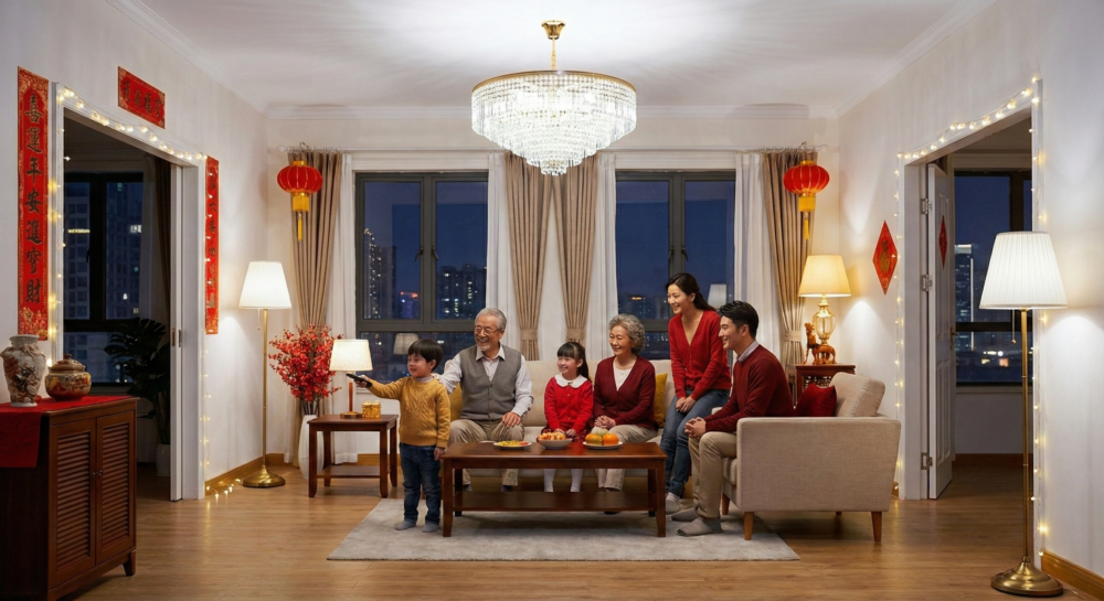 守歲時家裡建議整夜開著燈，象徵光亮驅走邪氣和「年獸」，迎接充滿希望的一年。