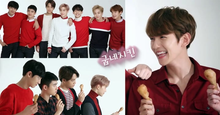 令人垂涎三尺的EXO與烤雞！EXO代言Goobne Chicken～拍攝花絮展示可愛一面！