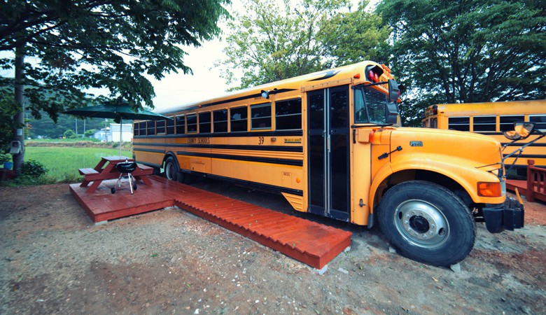 School Bus Camping Pension