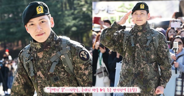 池昌旭今日退伍♥帥氣軍裝+燦爛笑容現身！久違接受訪問相當緊張，忘詞搖頭的模樣太可愛了啦～